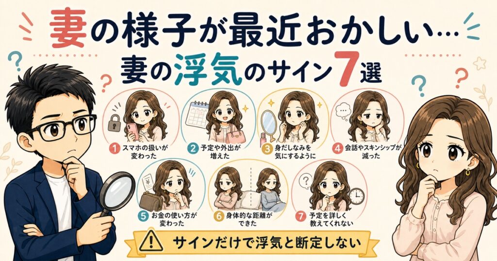 妻の様子が最近おかしい…｜妻の浮気のサイン7選