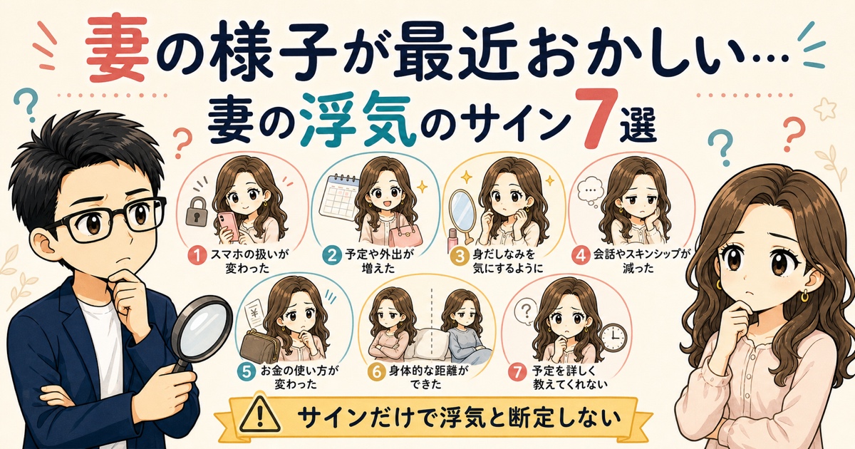 妻の様子が最近おかしい…｜妻の浮気のサイン7選