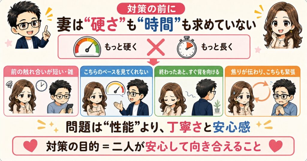 対策の前に:奥さんは「硬さ」も「時間」も求めていない