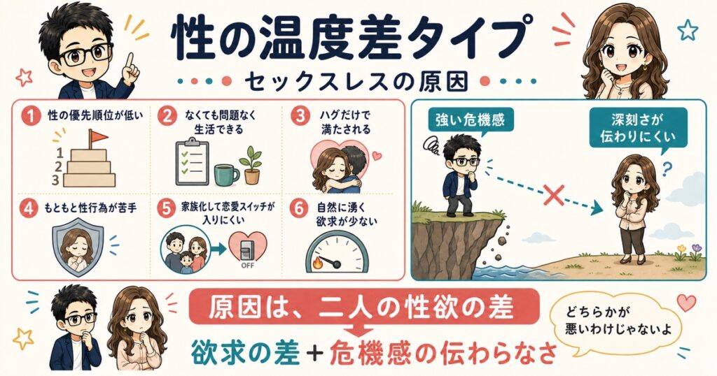 【性の温度差タイプ】セックスレスの原因