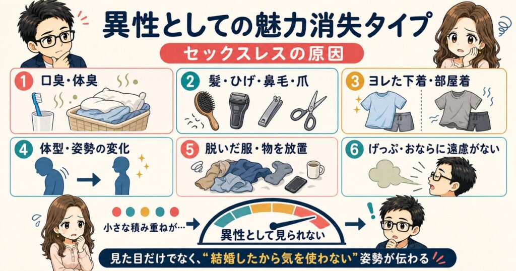 【異性としての魅力消失タイプ】セックスレスの原因