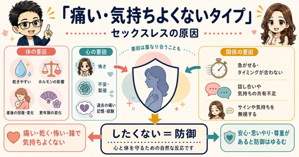 【痛い・気持ちよくないタイプ】セックスレスの原因