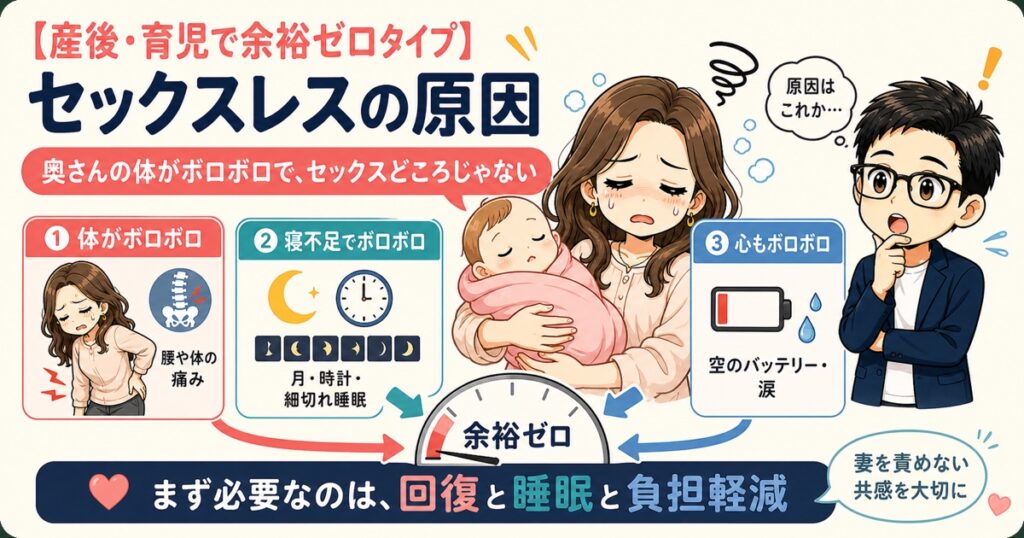 【産後・育児で余裕ゼロタイプ】セックスレスの原因