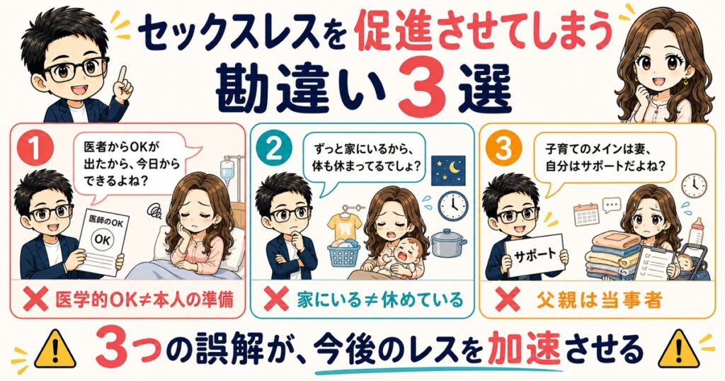 セックスレスを促進させてしまう勘違い3選