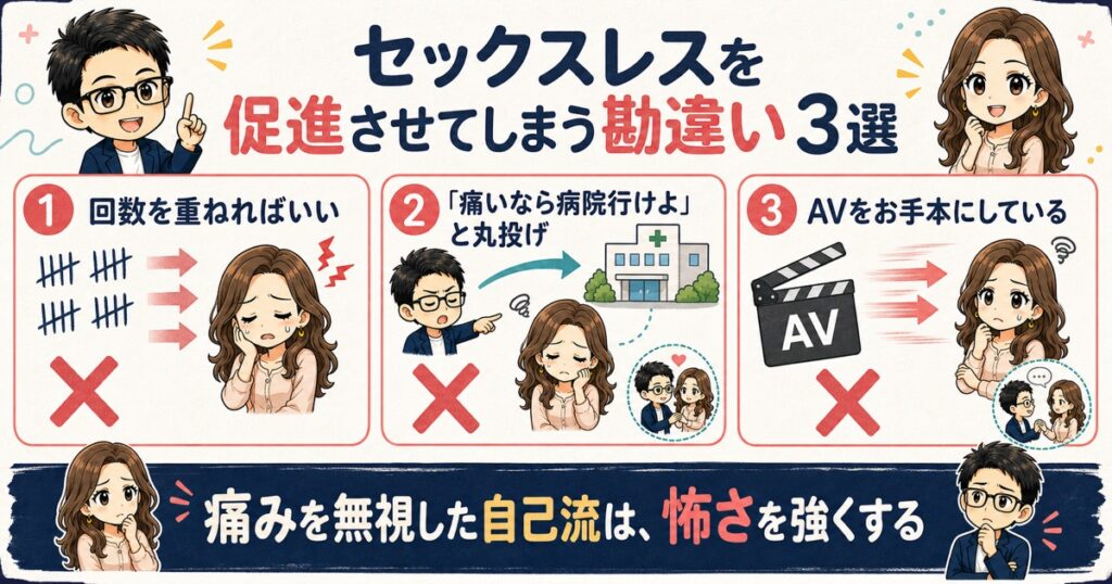 セックスレスを促進させてしまう勘違い3選