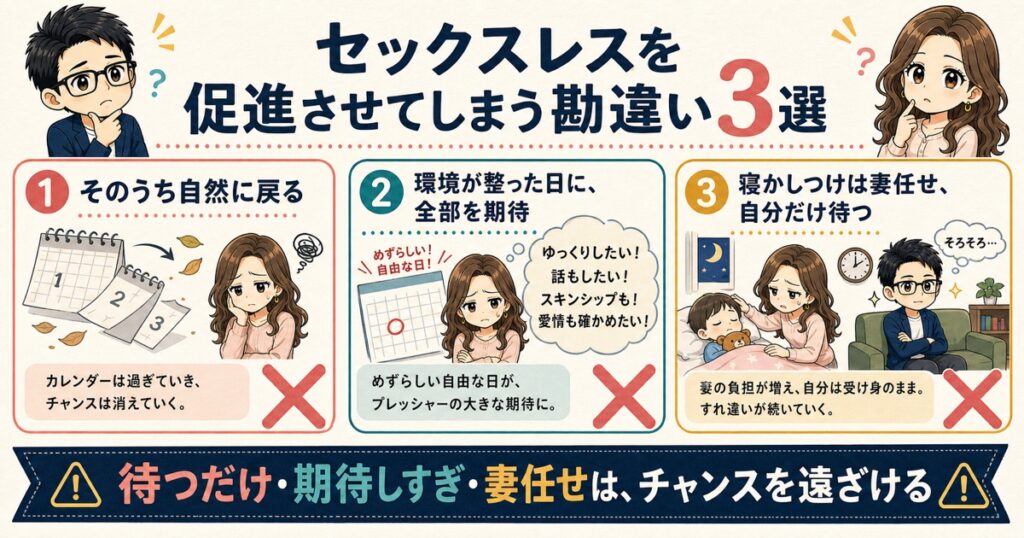 セックスレスを促進させてしまう勘違い3選