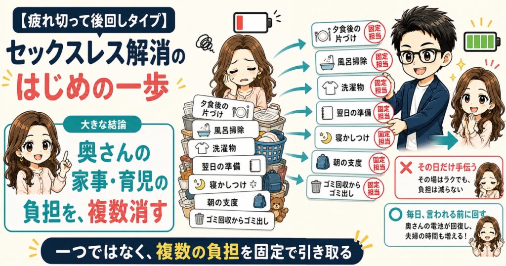 【疲れ切って後回しタイプ】セックスレス解消のはじめの一歩