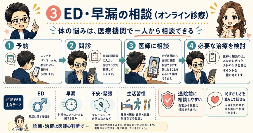 ③ ED・早漏の相談（オンライン診療）