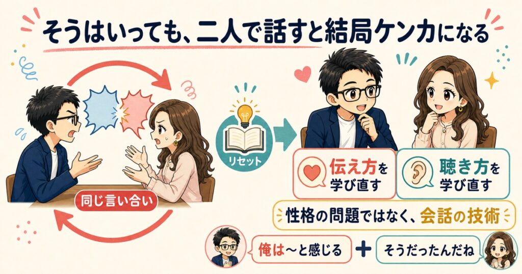 そうはいっても、二人で話すと結局ケンカになる